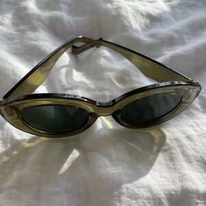 Source Unknown Olive Green Oval Women's Sunglasses